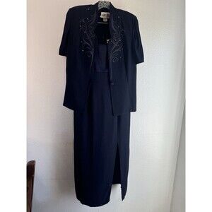 S.L. Fashion Dress Collection 2 Piece Dress Sheer Jacket Beaded Sequin Accent 14